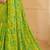Green digital floral print chiffon banarsi border saree with unstitch blouse