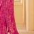 Pink digital floral print chiffon banarsi border saree with unstitch blouse
