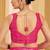 Pink digital floral print chiffon banarsi border saree with unstitch blouse