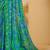 Sea green digital floral print chiffon banarsi border saree with unstitch blouse