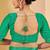 Sea green digital floral print chiffon banarsi border saree with unstitch blouse