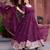 Dark Plum Color Faux Georgette Embroidered And Sequence Work Long Kurti(Gown)