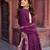 Dark Plum Color Faux Georgette Embroidered And Sequence Work Long Kurti(Gown)
