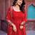 Red Color Faux Georgette Embroidered And Sequence Work Long Kurti(Gown)
