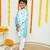 Blue assymeteric kurta with peacock print/organic cotton/ assyemetric kurta and pyjama