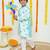 Blue assymeteric kurta with peacock print/organic cotton/ assyemetric kurta and pyjama