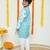 Blue assymeteric kurta with peacock print/organic cotton/ assyemetric kurta and pyjama