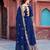 Navy Blue Color Faux Georgette Embroidered And Sequence Work Long Kurti(Gown)