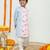 Pastel blue assymeteric kurta withmonkey and elephant print/ assyemetric kurta and pyjama/organic cotton