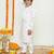Ivory white with pastel floral print/bandi, kurta and pyjama/organic cotton