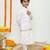 Ivory white with pastel floral print/bandi, kurta and pyjama/organic cotton