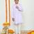 Purple and butter yellow carasouel printed/bandi , kurta, pyajama set/organic cotton