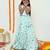 Mint green with peacock print lehenga with halter neck blouse organic cotton