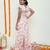Pink palazzo and crop top /organic cotton with lace detailing and handmade latkans