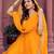 Yellow Color Faux Georgette Embroidered And Sequence Work Long Kurti(Gown)