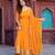 Yellow Color Faux Georgette Embroidered And Sequence Work Long Kurti(Gown)