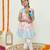 Pink dual ruffle dress with tie bow detailing /organic cotton