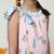 Pink dual ruffle dress with tie bow detailing /organic cotton