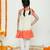 Yellow and orange dual ruffle dress with tie bow detailing /organic cotton