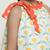 Yellow and orange dual ruffle dress with tie bow detailing /organic cotton