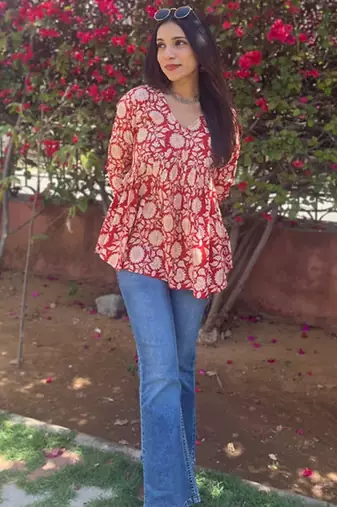 Cotton stunning fancy tunic top