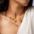 Elegant floral stem high gold necklace