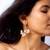 Elegant pearl cluster high gold earrings
