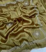 Mustard zarkhan Diamond Work Copper Silk blend Saree