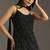 Black embroidered georgette semi-stitched palazzo style salwar suit