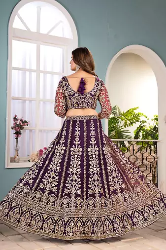 wine Designer Wedding Lehenga Choli