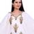 Elegant White Stitched Designer Kaftan with Golden Motif Embroidery – Festive & Party Wear