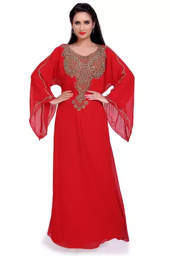 Glamorous Red Designer Stitched Kaftan with Heavy Golden Handwork Embroidery – Party & Wedding Wear