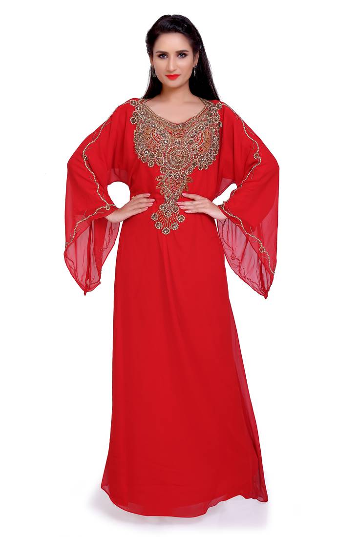 Glamorous Red Designer Stitched Kaftan with Heavy Golden Handwork Embroidery – Party & Wedding Wear