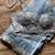 Sky Blue Sequins And Embroidered Lace Work Silk blend Saree