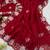 Red cutdana Pearls And Sequins Work Crush Saree