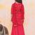 Red embroidered silk kurti with sharara set for girls