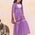 Purple embroidered silk kurti with sharara set for girls