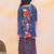 Blue printed cotton naaz kurti sharara set for girls