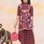 Wine printed cotton naaz kurti sharara set for girls
