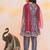 Blue-multi printed cotton kurti with pants and dupatta for girls