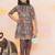 Green-multi printed cotton kurti with pants and dupatta for girls