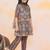 Green-multi printed cotton kurti with pants and dupatta for girls
