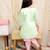 Pink-green embroidered silk kaanchi kurti dhoti set for girls