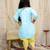 Yellow-blue embroidered silk kaanchi kurti dhoti set for girls