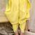Yellow-blue embroidered silk kaanchi kurti dhoti set for girls