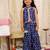 Navy printed cotton jaltarang top palazzo set for girls