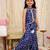 Navy printed cotton jaltarang top palazzo set for girls