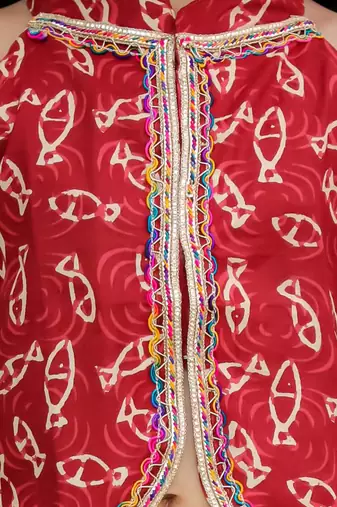 Maroon printed cotton jaltarang top palazzo set for girls