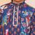 Navy printed cotton nawab long jacket kurta set for boys