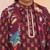 Wine printed cotton nawab long jacket kurta set for boys